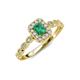 6 - Gloria Prima Emerald Cut Emerald and Diamond Halo Engagement Ring 