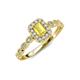 6 - Gloria Prima Emerald Cut Yellow Sapphire and Diamond Halo Engagement Ring 