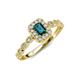 6 - Gloria Prima Emerald Cut London Blue Topaz and Diamond Halo Engagement Ring 