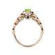 7 - Gloria Prima Emerald Cut Peridot and Diamond Halo Engagement Ring 