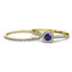 1 - Selena Prima 1.16 ctw of Blue Sapphire Accented Natural Diamonds Halo Bridal Set Ring 