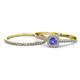 1 - Selena Prima 1.07 ctw of Tanzanite Accented Natural Diamonds Halo Bridal Set Ring 