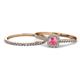 1 - Selena Prima 1.09 ctw of Pink Tourmaline Accented Natural Diamonds Halo Bridal Set Ring 