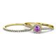 1 - Selena Prima 1.09 ctw of Amethyst Accented Natural Diamonds Halo Bridal Set Ring 