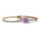 1 - Selena Prima 1.09 ctw of Amethyst Accented Natural Diamonds Halo Bridal Set Ring 