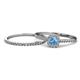 1 - Selena Prima 1.09 ctw of Blue Topaz Accented Natural Diamonds Halo Bridal Set Ring 