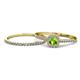 1 - Selena Prima 1.13 ctw of Peridot Accented Natural Diamonds Halo Bridal Set Ring 