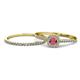 1 - Selena Prima 1.13 ctw of Rhodolite Garnet Accented Natural Diamonds Halo Bridal Set Ring 