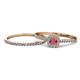 1 - Selena Prima 1.13 ctw of Rhodolite Garnet Accented Natural Diamonds Halo Bridal Set Ring 