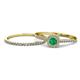 1 - Selena Prima 1.09 ctw of Emerald Accented Natural Diamonds Halo Bridal Set Ring 