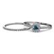 1 - Selena Prima 1.09 ctw of Blue Diamond Accented Natural Diamonds Halo Bridal Set Ring 