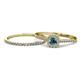 1 - Selena Prima 1.09 ctw of Blue Diamond Accented Natural Diamonds Halo Bridal Set Ring 