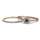 1 - Selena Prima 1.09 ctw of Blue Diamond Accented Natural Diamonds Halo Bridal Set Ring 