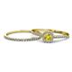 1 - Selena Prima 1.09 ctw of Yellow Diamond Accented Natural Diamonds Halo Bridal Set Ring 