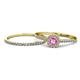 1 - Selena Prima 1.11 ctw of Pink Sapphire Accented Natural Diamonds Halo Bridal Set Ring 