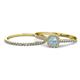 1 - Selena Prima 1.09 ctw of Aquamarine Accented Natural Diamonds Halo Bridal Set Ring 