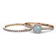 1 - Selena Prima 1.09 ctw of Aquamarine Accented Natural Diamonds Halo Bridal Set Ring 