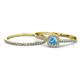 1 - Selena Prima 1.09 ctw of Blue Topaz Accented Natural Diamonds Halo Bridal Set Ring 