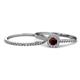 1 - Selena Prima 1.13 ctw of Red Garnet Accented Natural Diamonds Halo Bridal Set Ring 