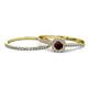 1 - Selena Prima 1.13 ctw of Red Garnet Accented Natural Diamonds Halo Bridal Set Ring 