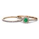 1 - Selena Prima 1.09 ctw of Emerald Accented Natural Diamonds Halo Bridal Set Ring 