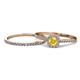 1 - Selena Prima 1.11 ctw of Yellow Sapphire Accented Natural Diamonds Halo Bridal Set Ring 