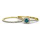 1 - Selena Prima 1.11 ctw of London Blue Topaz Accented Natural Diamonds Halo Bridal Set Ring 