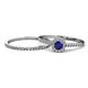 1 - Selena Prima 1.16 ctw of Blue Sapphire Accented Natural Diamonds Halo Bridal Set Ring 