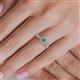 2 - Selena Prima 1.09 ctw of Emerald Accented Natural Diamonds Halo Bridal Set Ring 