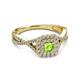 3 - Maisie Prima Peridot and Diamond Halo Engagement Ring 