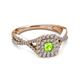 3 - Maisie Prima Peridot and Diamond Halo Engagement Ring 