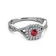 3 - Maisie Prima Ruby and Diamond Halo Engagement Ring 