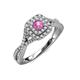 4 - Maisie Prima Pink Sapphire and Diamond Halo Engagement Ring 