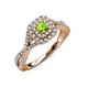 4 - Maisie Prima Peridot and Diamond Halo Engagement Ring 