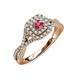 4 - Maisie Prima Rhodolite Garnet and Diamond Halo Engagement Ring 