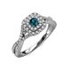 4 - Maisie Prima Blue and White Diamond Halo Engagement Ring 