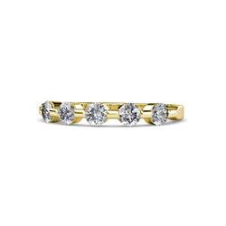 Keva Lab Grown Diamond Stone Wedding Band Round Lab Grown Diamond ctw Stone Bar Set Womens Wedding Band Stackable K Yellow Gold