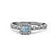 1 - Mavis Prima Aquamarine and Diamond Infinity Halo Engagement Ring 