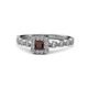 1 - Mavis Prima Red Garnet and Diamond Infinity Halo Engagement Ring 