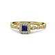 1 - Mavis Prima Blue Sapphire and Diamond Infinity Halo Engagement Ring 