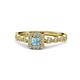 1 - Mavis Prima Aquamarine and Diamond Infinity Halo Engagement Ring 