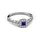 4 - Mavis Prima Blue Sapphire and Diamond Infinity Halo Engagement Ring 