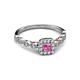 4 - Mavis Prima Pink Sapphire and Diamond Infinity Halo Engagement Ring 