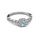 4 - Mavis Prima Aquamarine and Diamond Infinity Halo Engagement Ring 