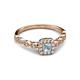 4 - Mavis Prima Aquamarine and Diamond Infinity Halo Engagement Ring 