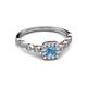 4 - Mavis Prima Blue Topaz and Diamond Infinity Halo Engagement Ring 