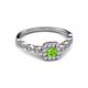 4 - Mavis Prima Peridot and Diamond Infinity Halo Engagement Ring 