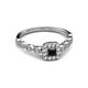 4 - Mavis Prima Black and White Diamond Infinity Halo Engagement Ring 