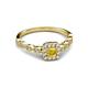 4 - Mavis Prima Yellow Sapphire and Diamond Infinity Halo Engagement Ring 