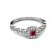 4 - Mavis Prima Ruby and Diamond Infinity Halo Engagement Ring 